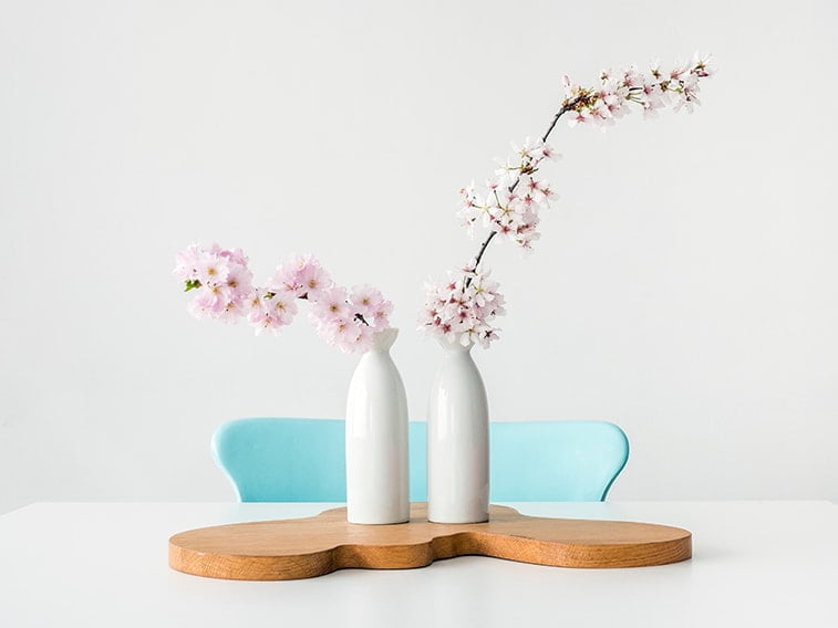 wallpaper desktop minimalism flowers table