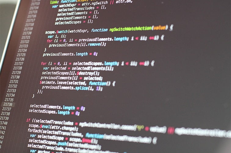 programming language code screen