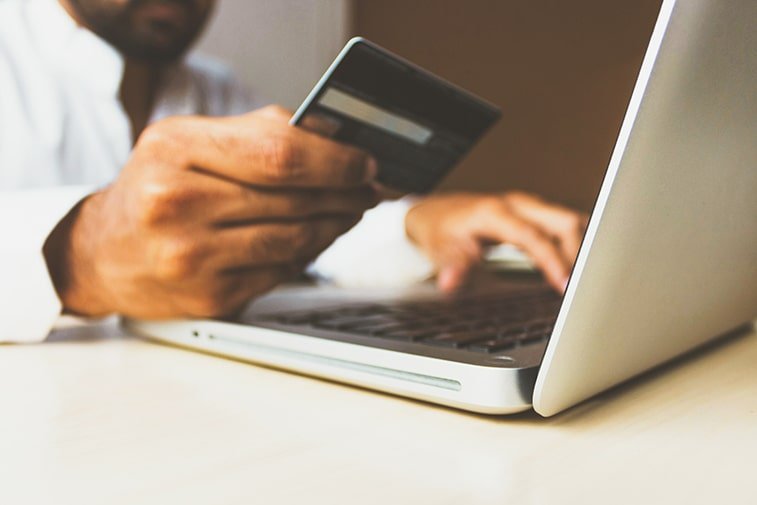 online payment credit card laptop