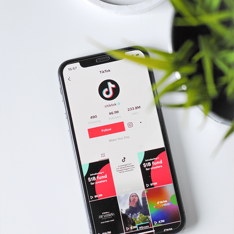 tiktok app on a mobile screen