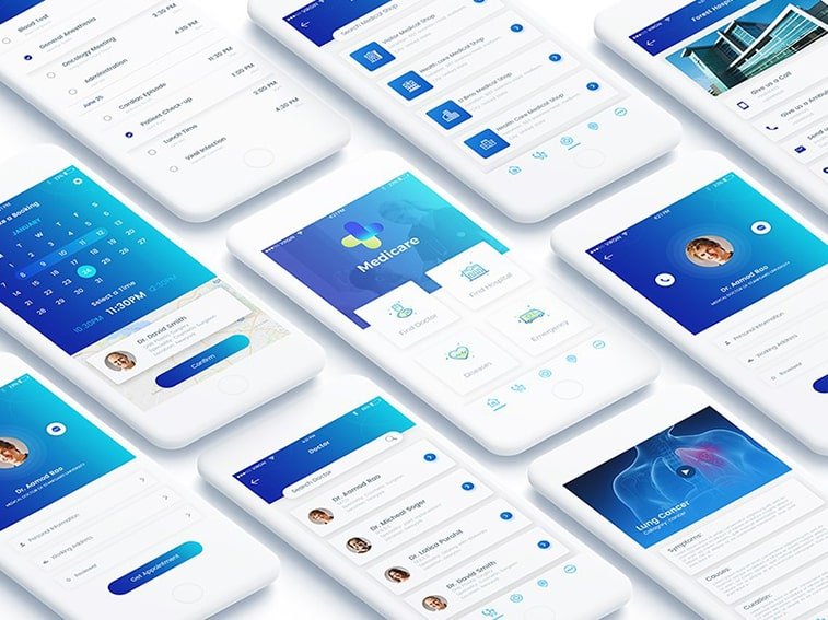healthcare medical app concept ui ux design mobile
