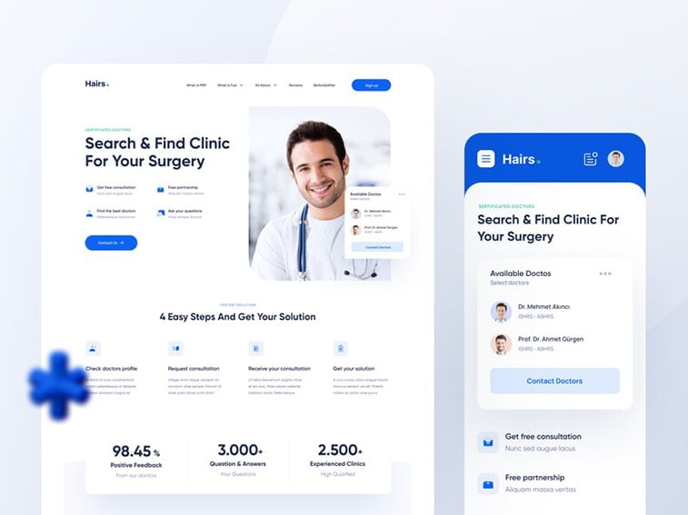 healthcare medical app concept ui ux design mobile desktop