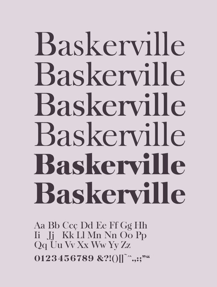 baskerville fonts examples