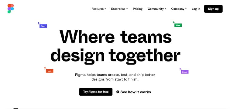 figma design app homepage