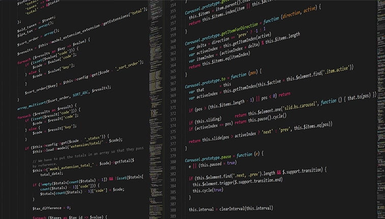 desktop screen with code