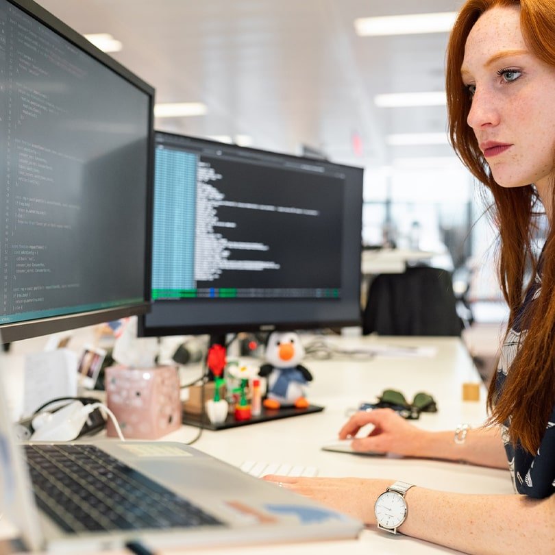 woman coding
