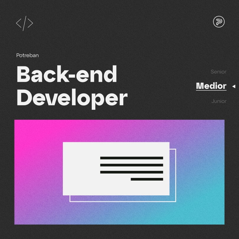53153Potreban Medior Back-end Developer
