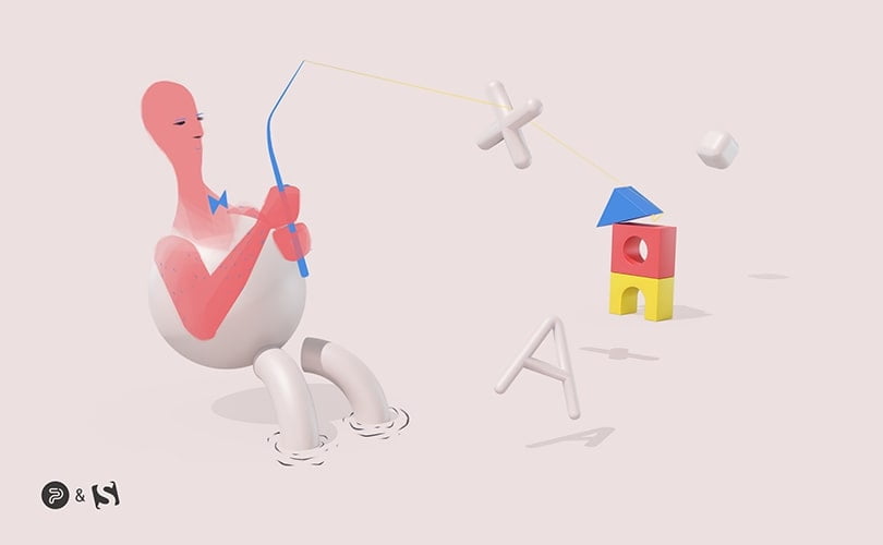 graphic design 2D and 3D combination