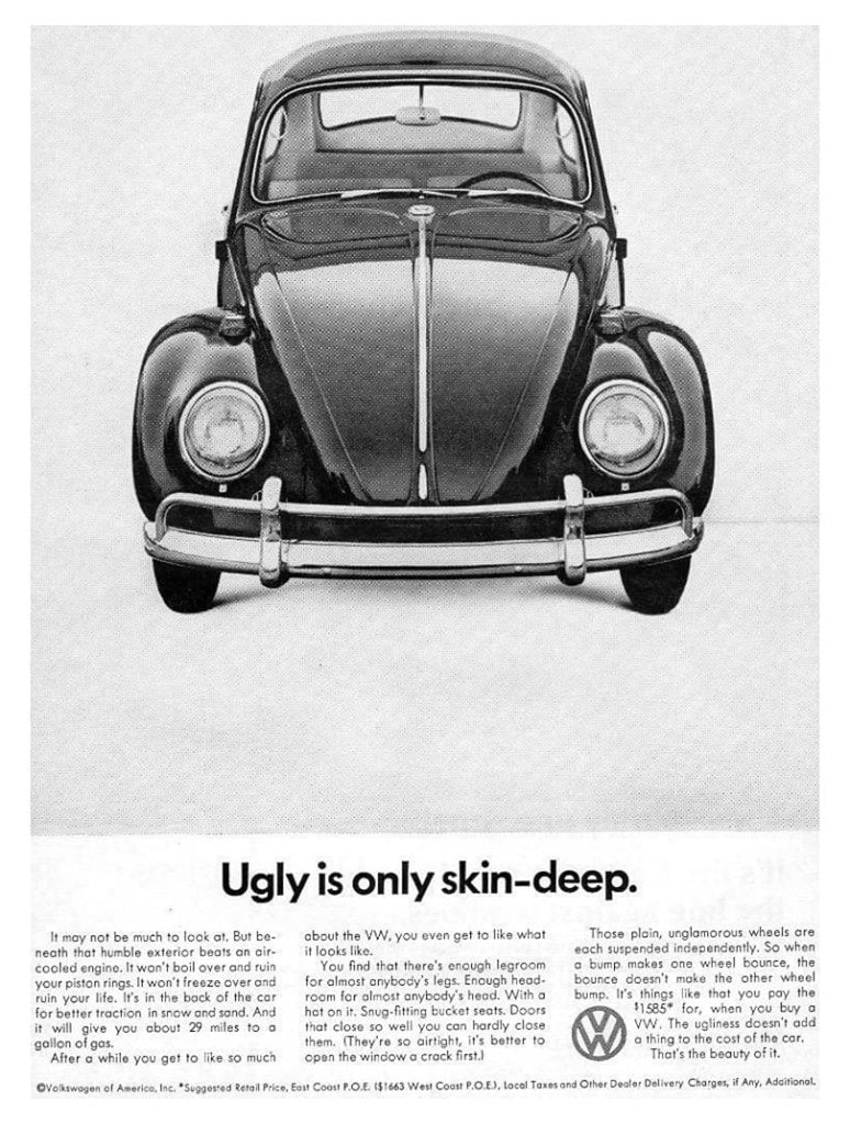 vw beetle honest ad