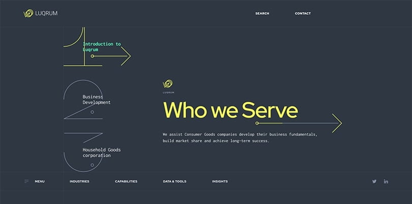 luqrum landing page design
