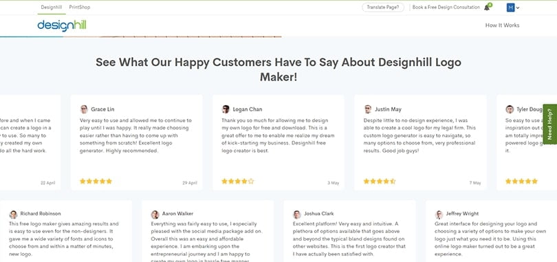 designhill landing page design