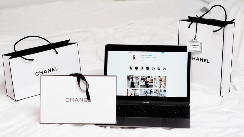 online shopping on laptop