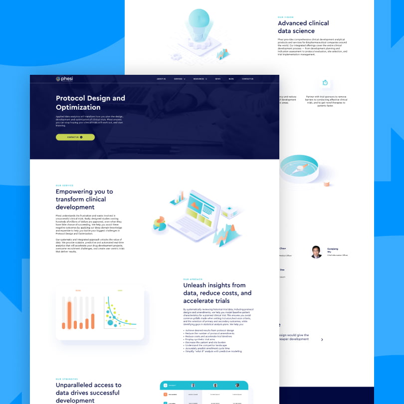 Healthcare website design template.