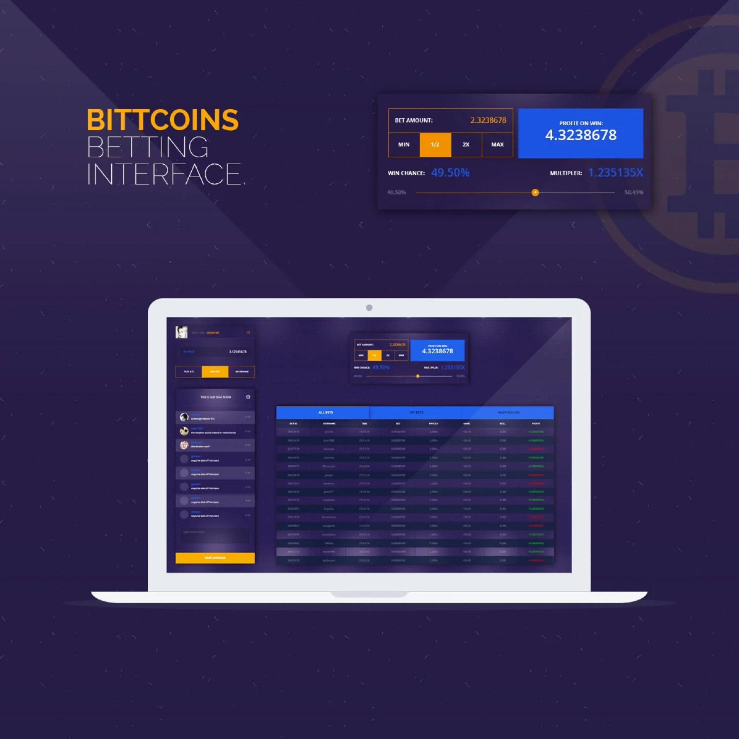 Bitcoin betting site for Magical Dice client.