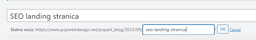 Optimizacija URL SEO landing stranica.