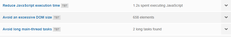 GTmetrix total blocking time