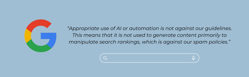 Appropriate use of AI or automation is not against our guidelines