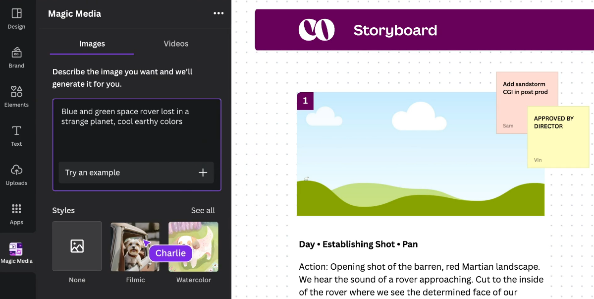 Canva AI za generisanje slika.