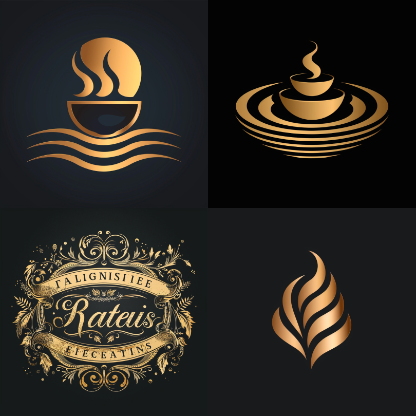 Midjourney logo promt for modern coffee shop.