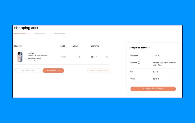 Checkout cart example