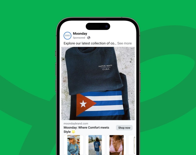 Meta Ads example on Facebook for shopping.