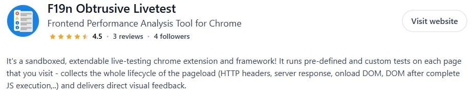 Frontend Performance Analysis Tool for Chrome
