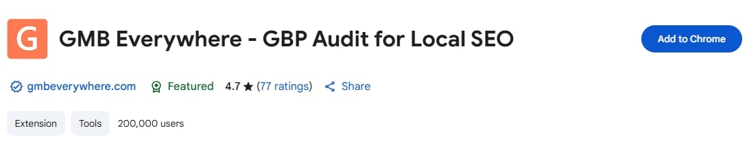 GMB Everywhere chrome extension - GBP Audit for Local SEO
