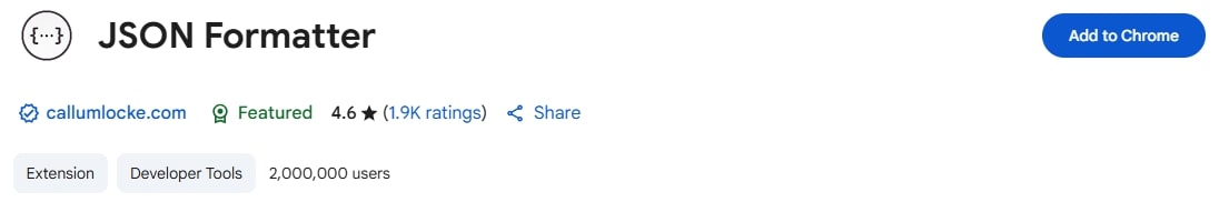 JSON Formatter extension.