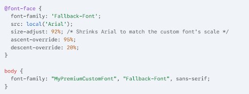 Example: Matching Arial to a Custom Web Font