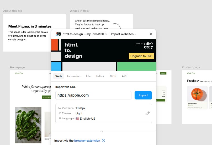 HTML to design Figma plugin.
