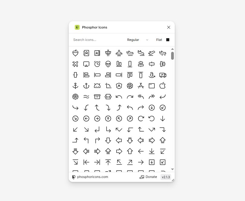 Phosphor icon figma plugin.